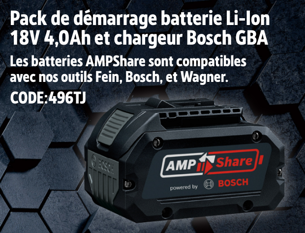 Pack de démarrage batterie Li-Ion 18V 4,0Ah et chargeur Bosch GBA